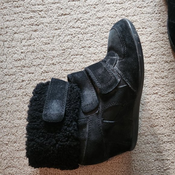 Ash genuine suede shearling wedge boots sz EU 37/US 6 - Picture 5 of 6